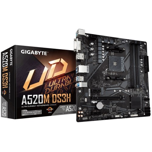 gigabyte-a520m-ds3h-rgb-amd-am4-motherboard Gigabyte A520M S2H Ultra Durable AMD AM4 ATX Motherboard - Image 1